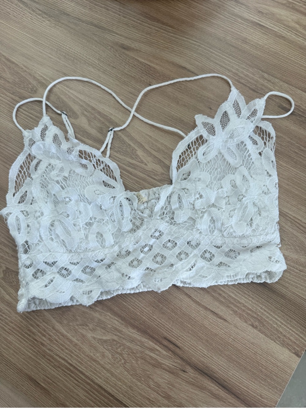 Free People Ivory Floral Lace Bralette
